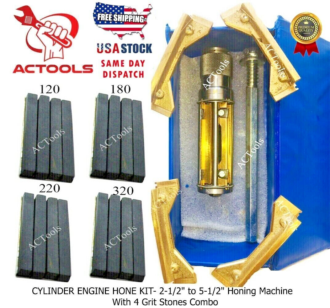 Cylinder Engine Honing Machine 2.1/2″ 5.1/2″ + Honing Stones 4 Set Hone Kit