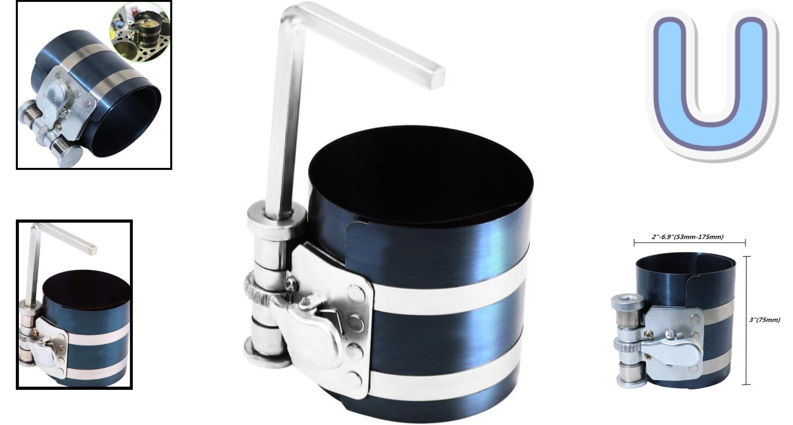 3-Inch Adjustable Ratchet Piston Ring Compressor: Easy and Safe Installation