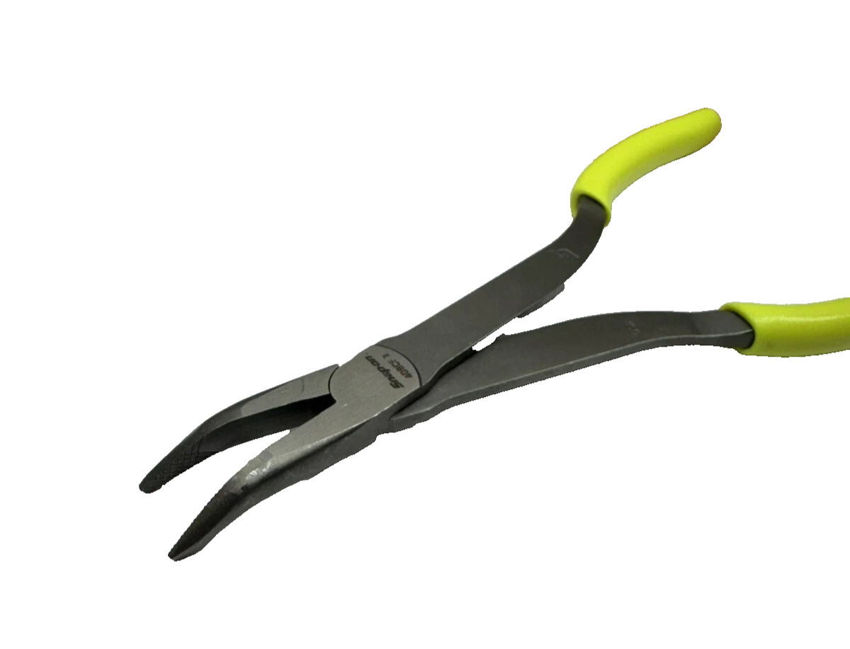Snap-on Tools HIVIZ Soft Grip 9″ Stork Bent Needle Nose Pliers 408CFHV USA NEW