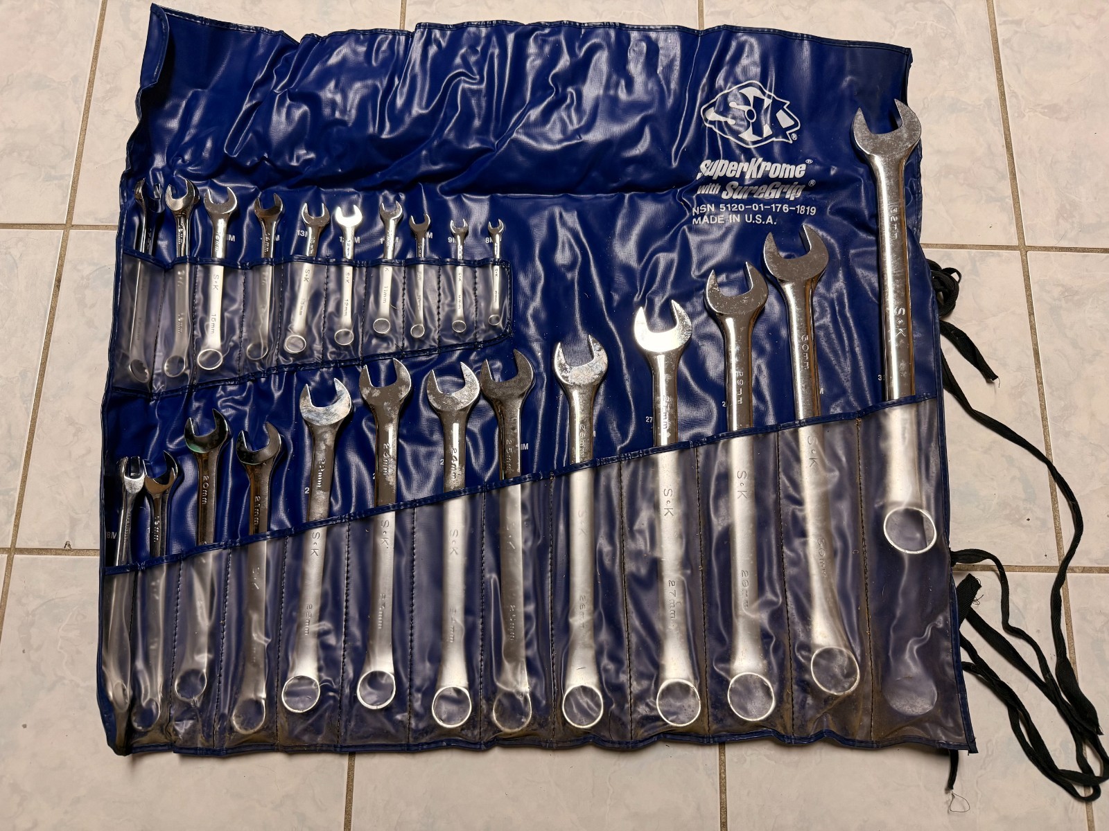 SK SuperKrome SureGrip 22-Piece Metric Wrench Set