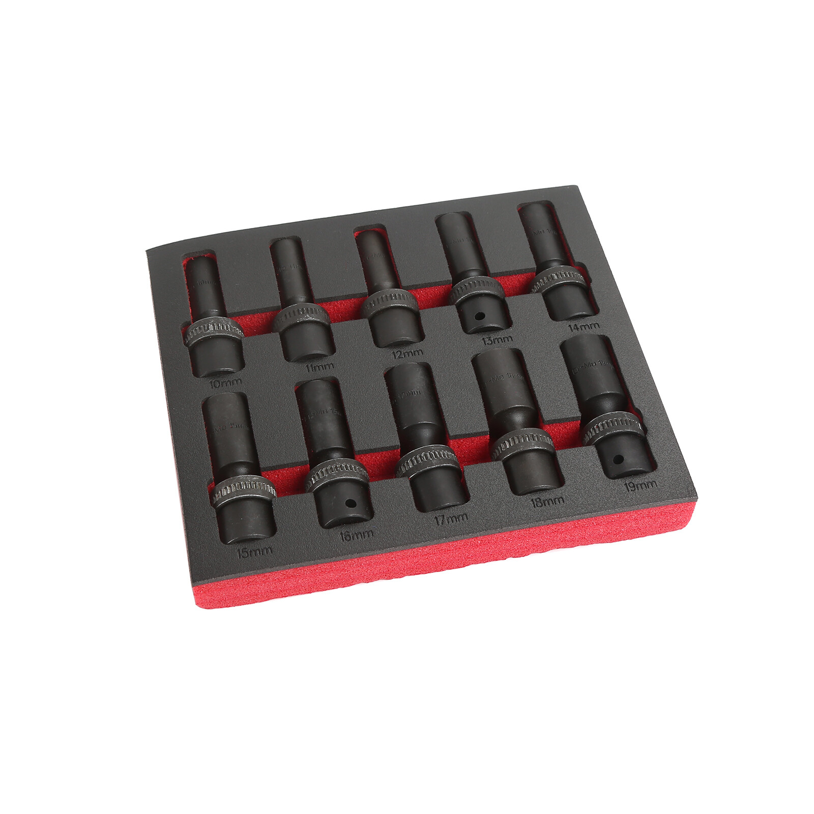 Pro 10Pc 1/2″ inch Drive Square Deep Impact Socket Set Cr-Mo Metric Size 10-19MM