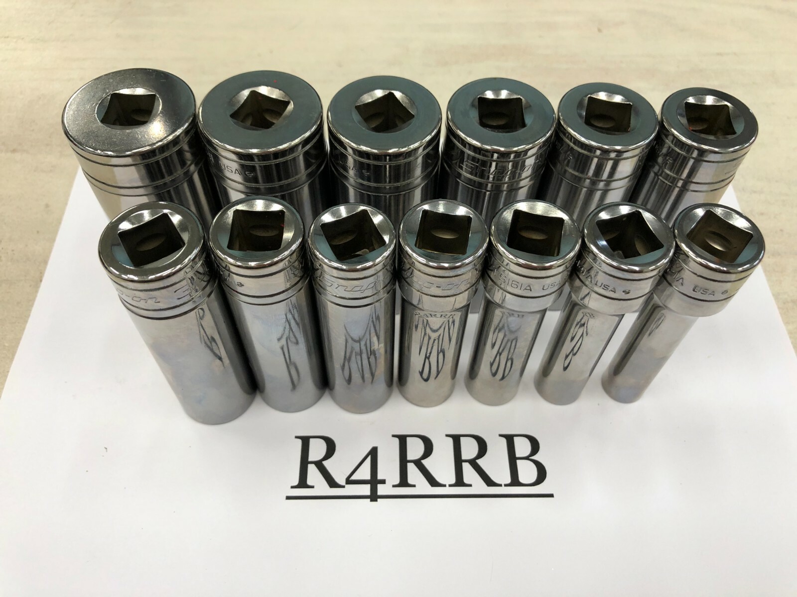 Snap-on Tools USA NEW 1/2″ Drive SAE 13 Piece Deep 6PT Chrome Socket Set 313TSYA