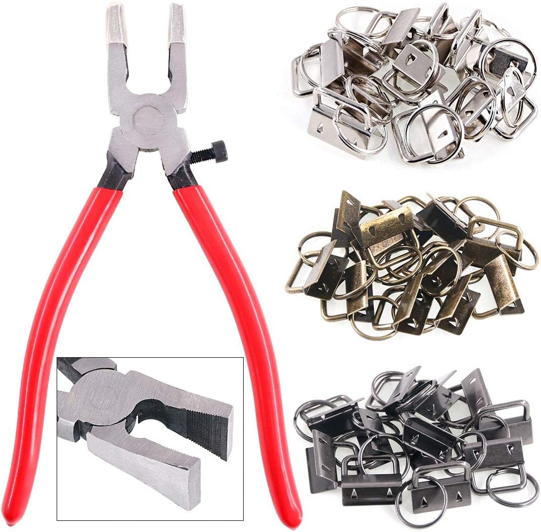 Swpeet 36 Sets 1″ 25mm 3 Colors Key Fob Hardware with 1Pcs Mixed
