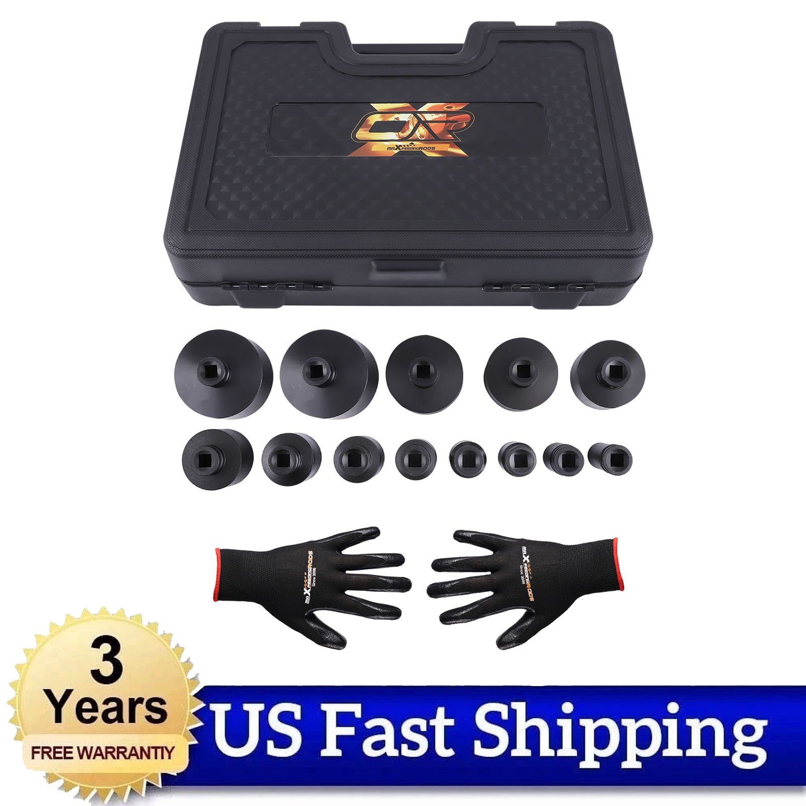 1/2″ Drive Grooved Lock Nuts Socket Set & Internal Teeth 18-80MM 13pieces