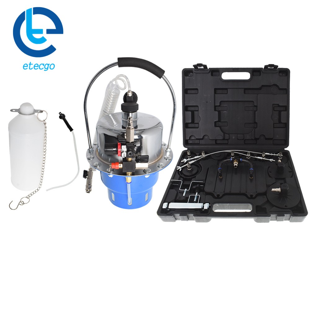 Portable Pneumatic Air Pressure Kit Brake + Clutch Bleeder Valve System Tool
