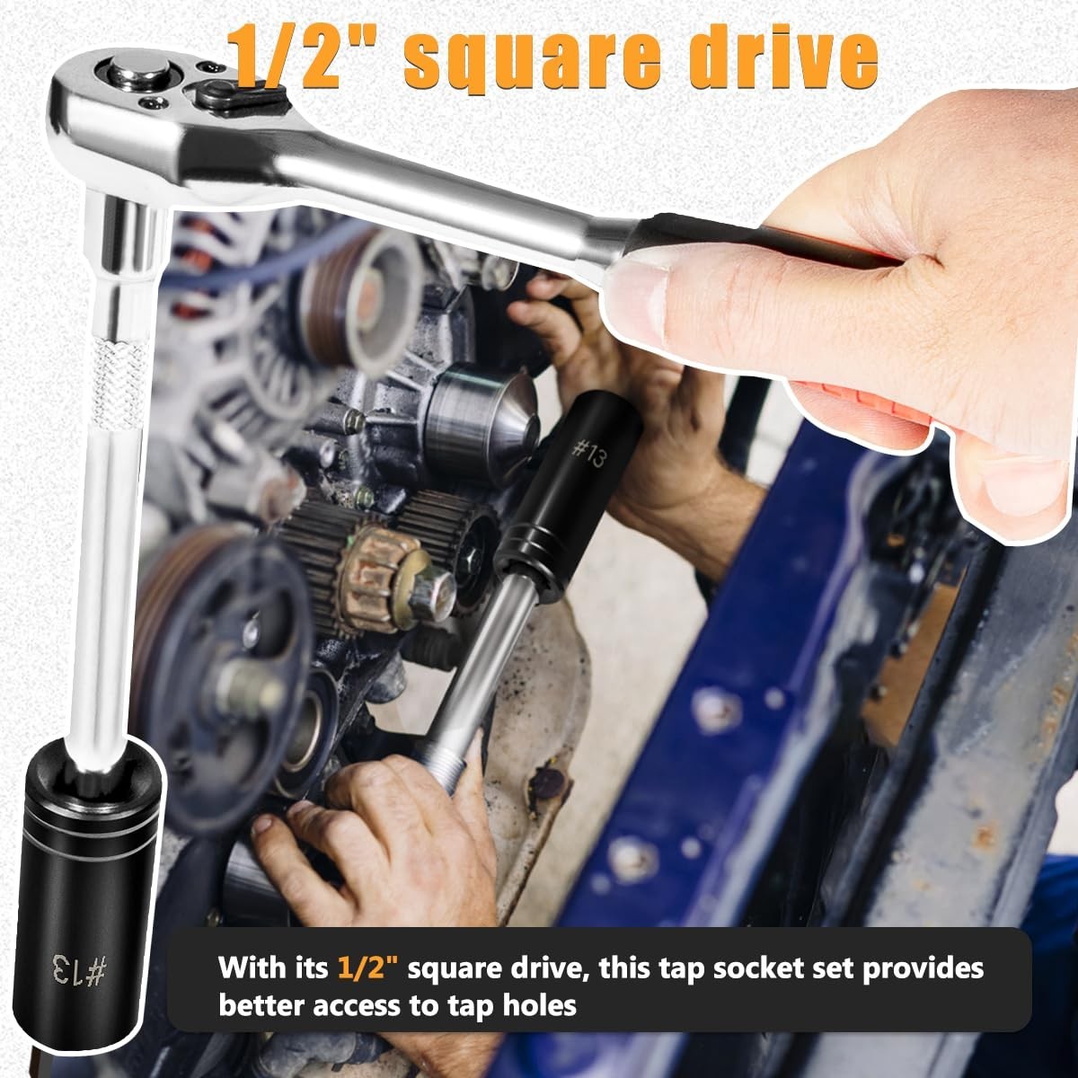 Large Tap Socket Set 5pcs – Fits 5/8″, 11/16″, 3/4″, 7/8″, 1″ – 1/2″ Drive Tools