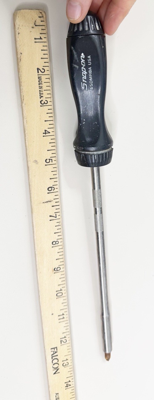 SNAP ON SSDMR8A 12-15/16″ Ratcheting Magnetic Long Black Screwdriver USA GUC