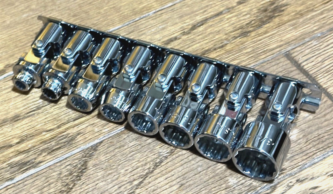 🇺🇸 NEW SK Tools USA 3/8″ SAE 12PT Swivel Universal Socket Set Flex Wobble Lot