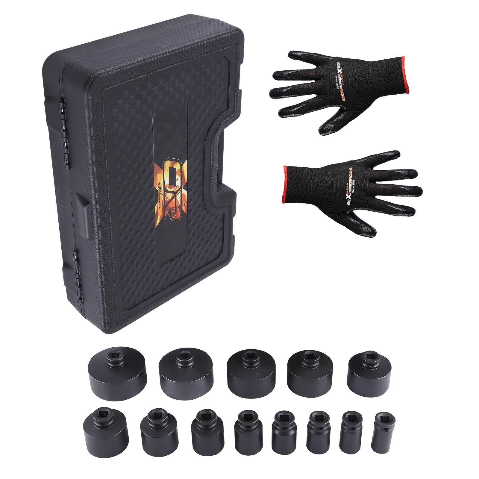 1/2IN DRIVE GROOVED LOCK NUTS SOCKET SET 18-80MM 13PCS 60MM LONG