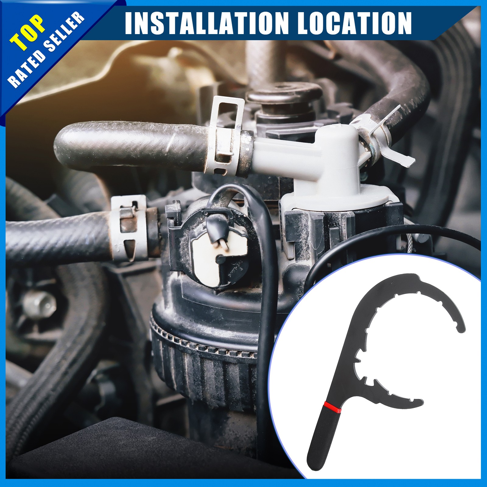 Universal 5″ Diesel Fuel Filter Wrench Oil Filter Removal Tool Metal Pack of 1