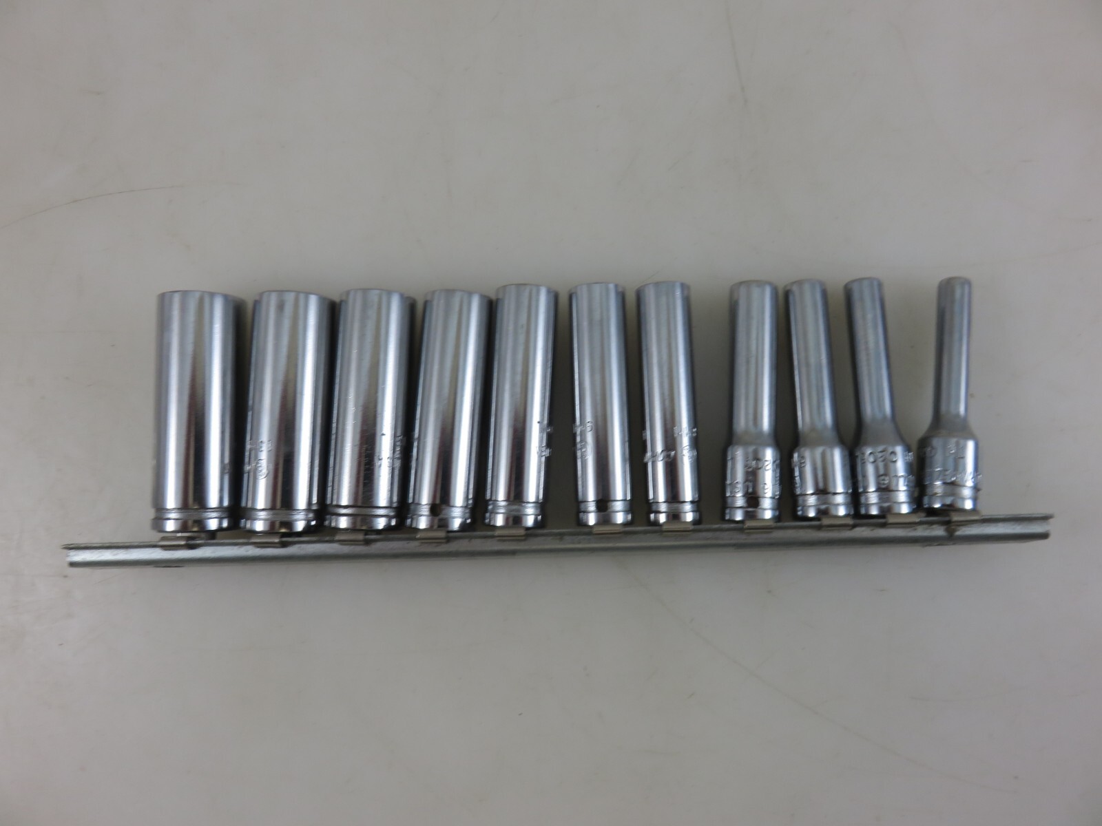 Cornwell TM 1/4″dr. METRIC Deep Socket Set 4mm-14mm 6pt 11pc w/Rail Made In USA