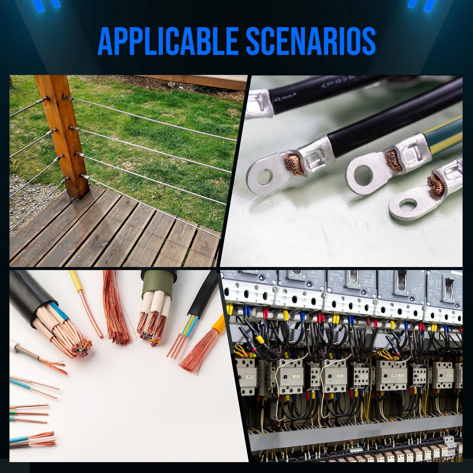 16-Piece Hydraulic Cable Lug Tool Set with Case 6 AWG to 4/0 AWG Crimper