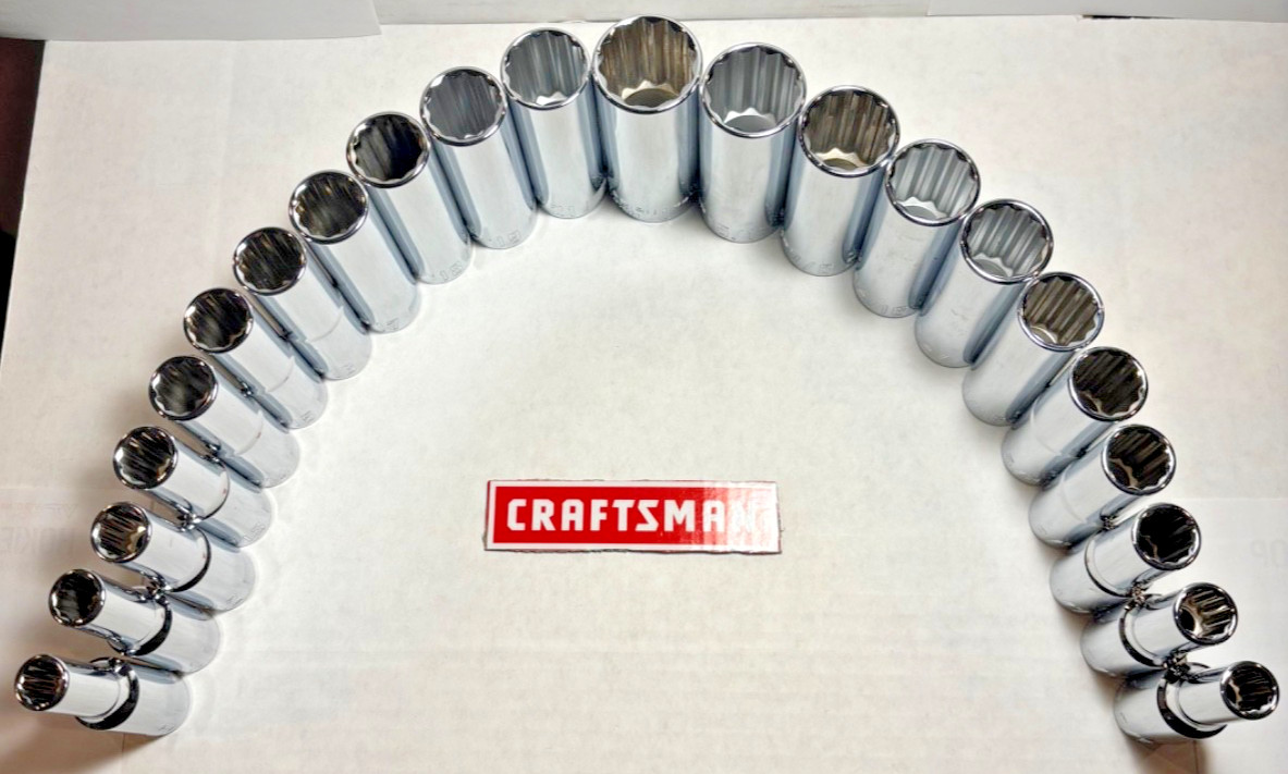 Craftsman 1/2 Drive Deep Sockets MM and SAE(Pick a size)