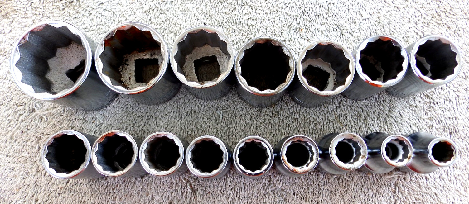 Vintage Craftsman 12pt 1/2” Drive Metric 16pc Socket Set 9mm – 30mm USA