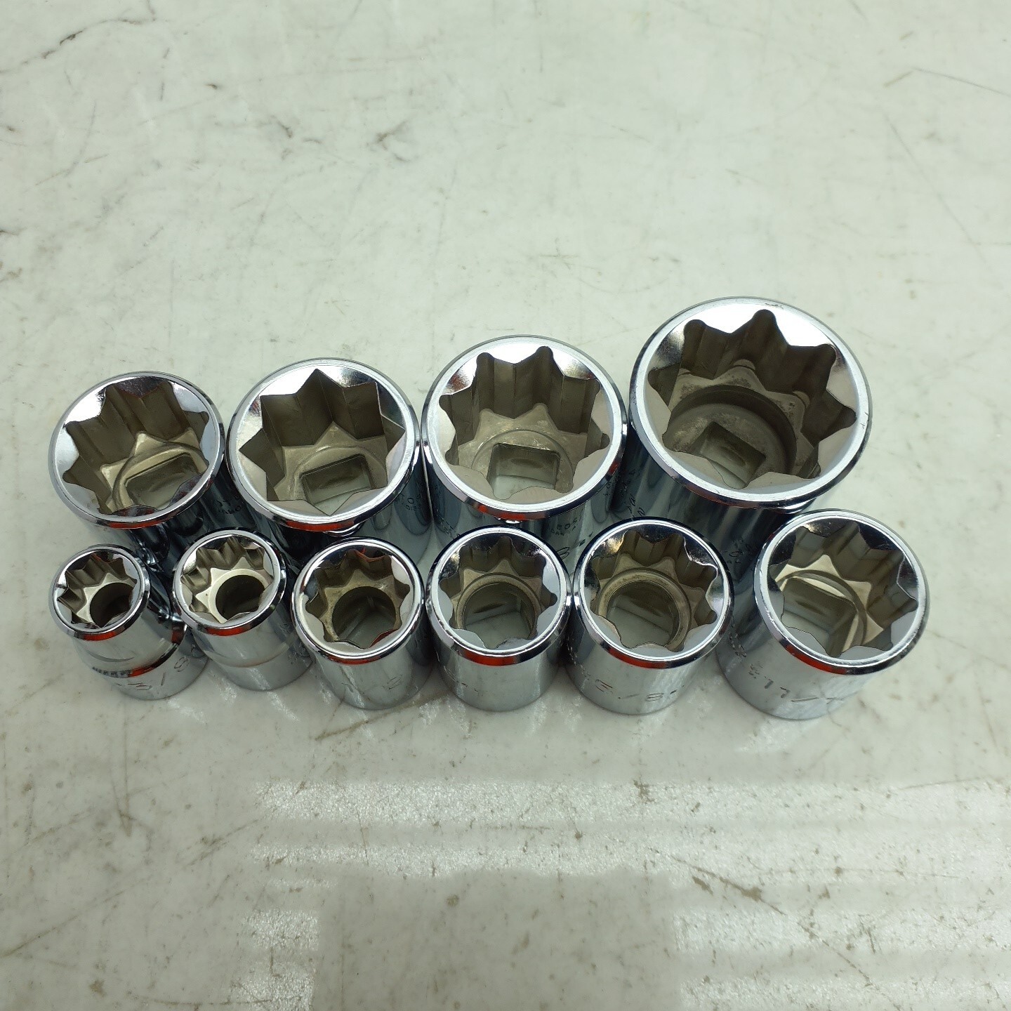 62Pc PROTO 1/2″ 12 & 8 Point SAE Socket Set Chrome *SEE DESCRIPTION FOR DETAILS