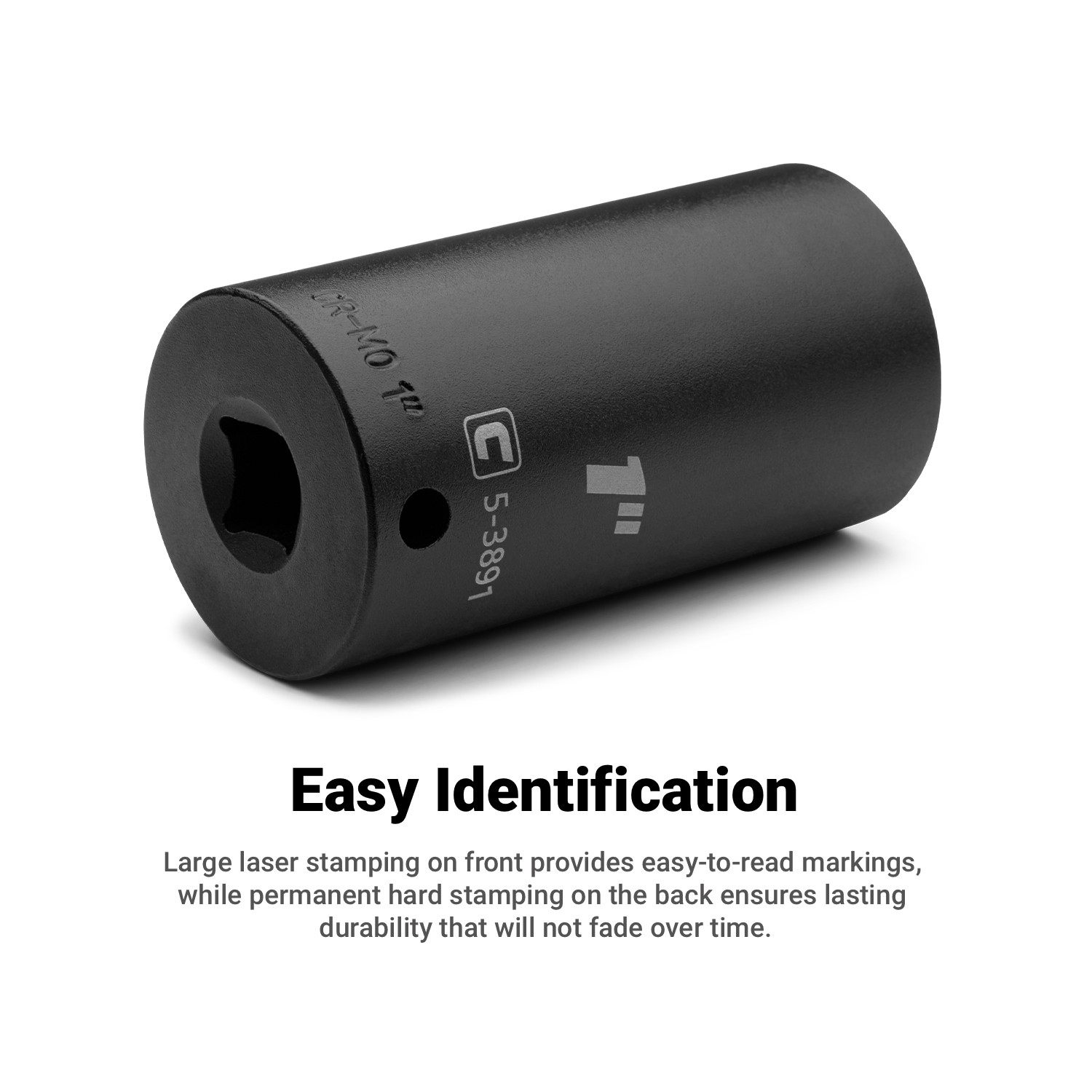 Capri Tools Deep Impact Socket, 3/8 in. Drive, 12-Point, SAE 5/16 to 1 in