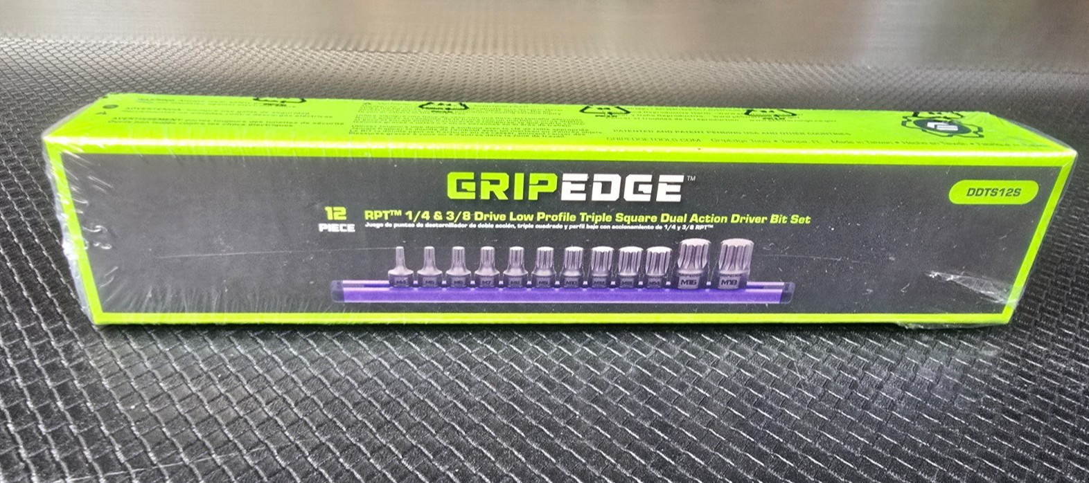 Grip Edge 1/4 3/8 Drive Low Profile Triple Square Dual Action Driver Bit DDTS12S