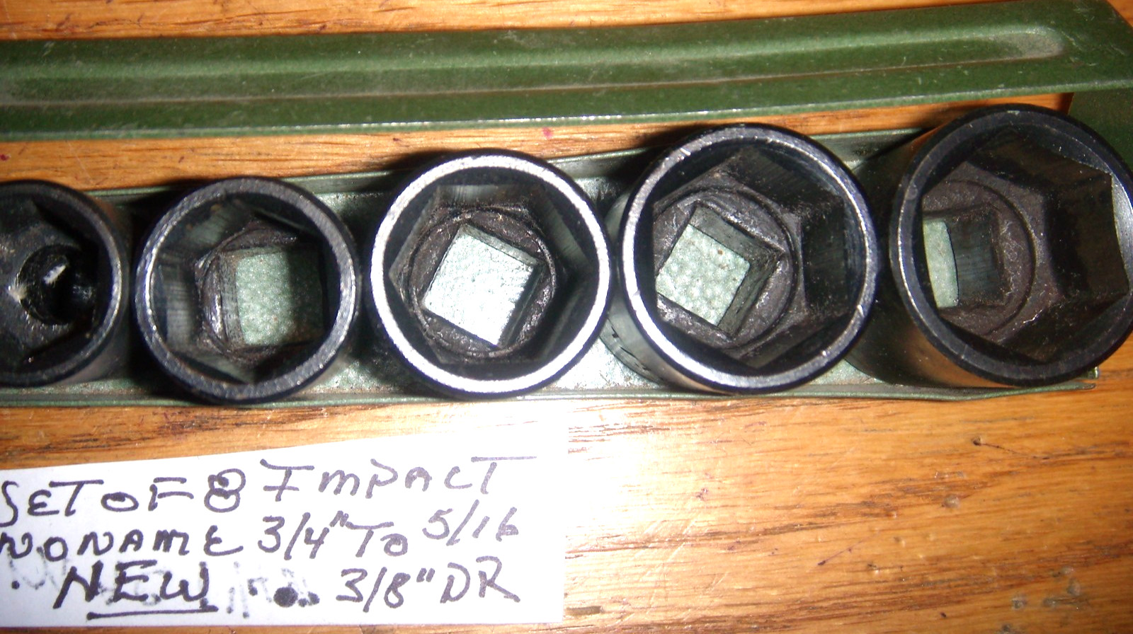 NEW 8 IMPACT SOCKETS 3/8″ DRIVE SHORT 6 PT3/4″ TO 5/6″ BLACK OXIDE