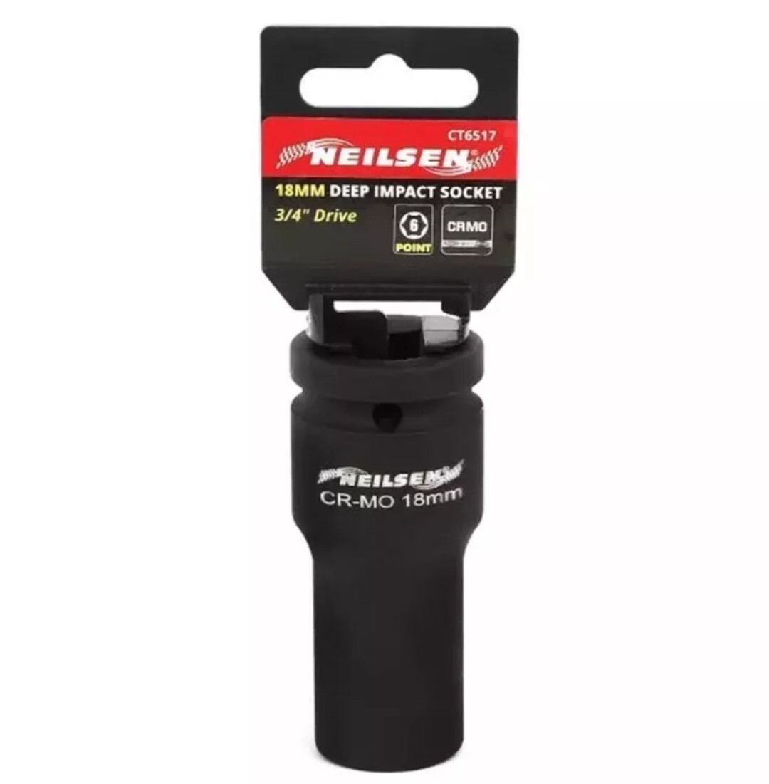 Neilsen 3/4″ Drive Standard Deep Square Metric Single Impact Socket 18mm CT6517