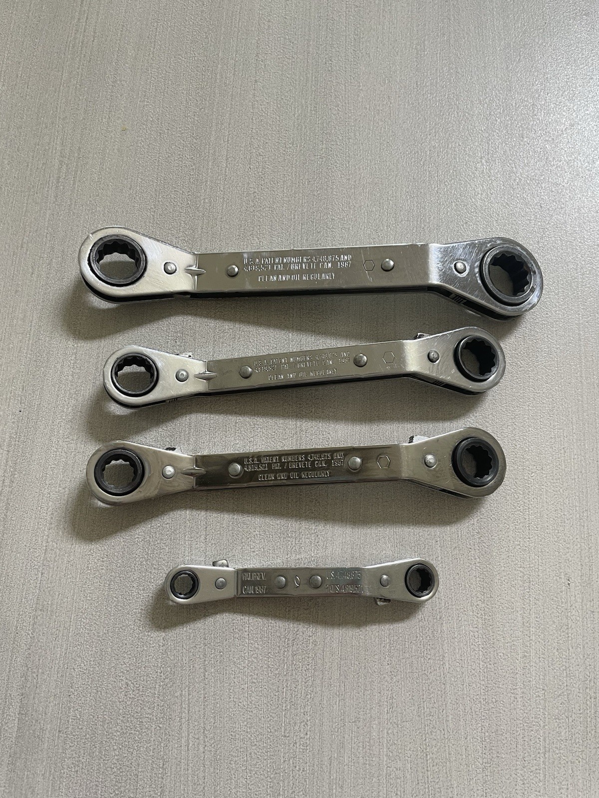 Blue Point Metric Offset Ratcheting Double Box End Wrench Set 78 1112 1314 1517