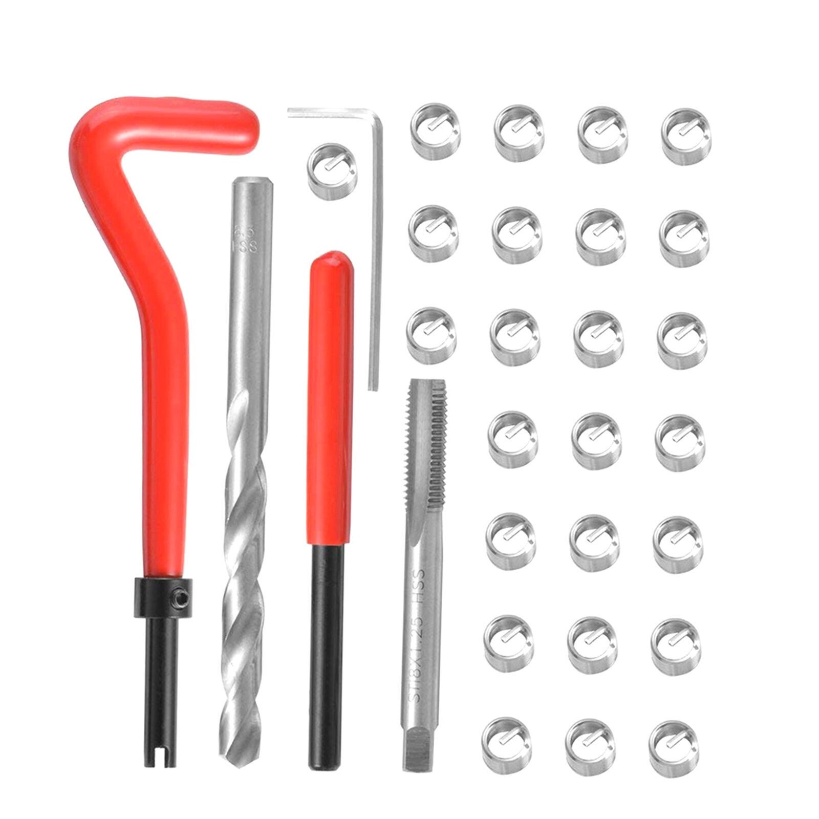 M8X1.25 Thread Repair Kit 30 Piece Helicoil Compatible 6mm Damaged Threads