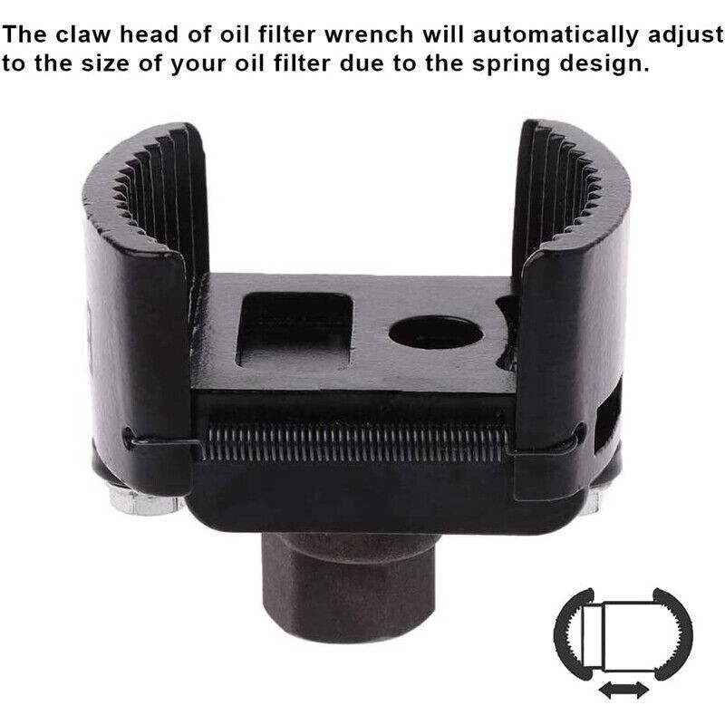 Universal Oil Filter Wrench Set for 60mm-80mm Removal Tool Cap 1/2″ Adjustable