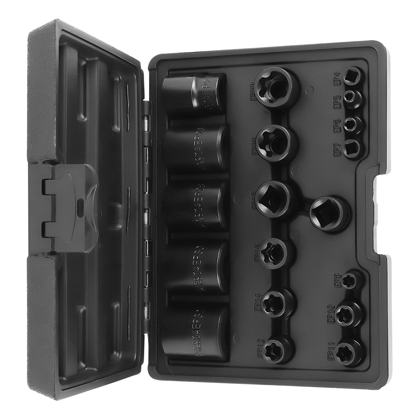 19 PC External Plus Socket Set 6 Point EP Socket EP4, EP5, EP6, EP7, EP8, EP10