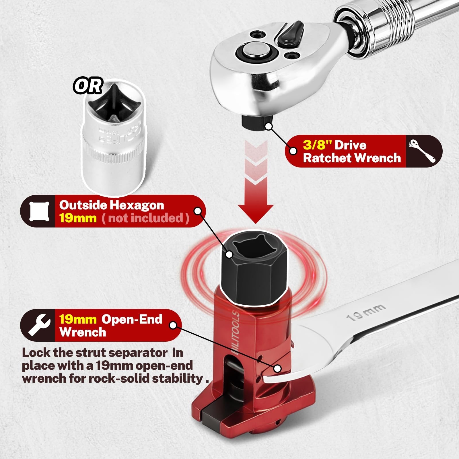 Universal Strut Spreader Tool – Heavy Duty Suspension Separator, Max Torque 120N