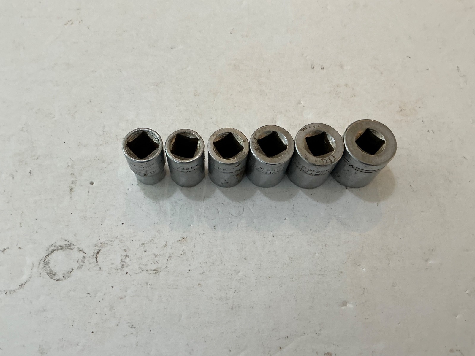 Vtg Craftsman 1/2″ drive 6 pc 8 point socket set -V- 7/16″-3/4″ USA made