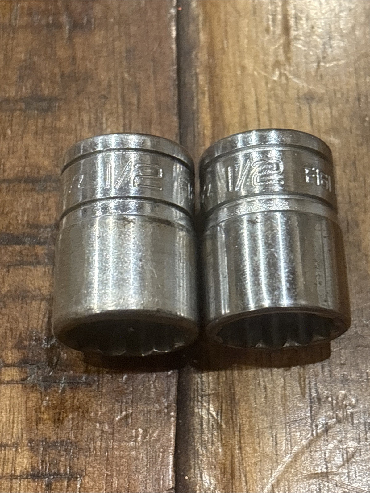 Snap-On Tools 1/2” Shallow Sockets 5pc 3/8” Drive 12 point F161 USA SAE