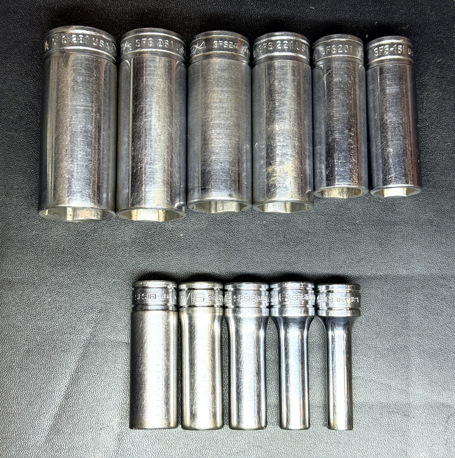 SNAP ON 211SFSY 11-PIECE 3/8″ DRIVE SAE DEEP 6-POINT SOCKET SET 1/4″-7/8″ USA