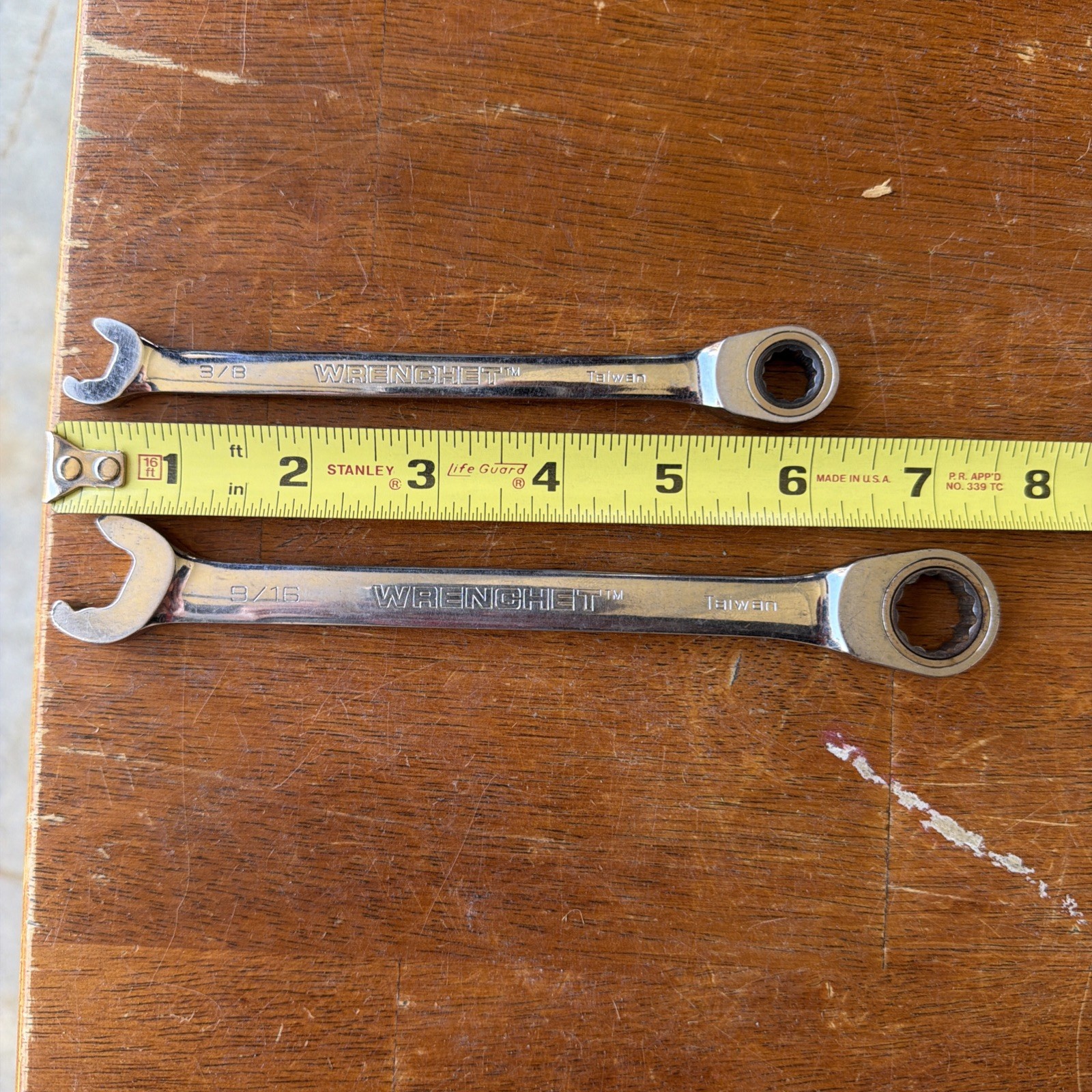 OEM Wrenchet Ratcheting Combo Wrenches 3/8” & 9/16” Both 12 Point. Work Fine.