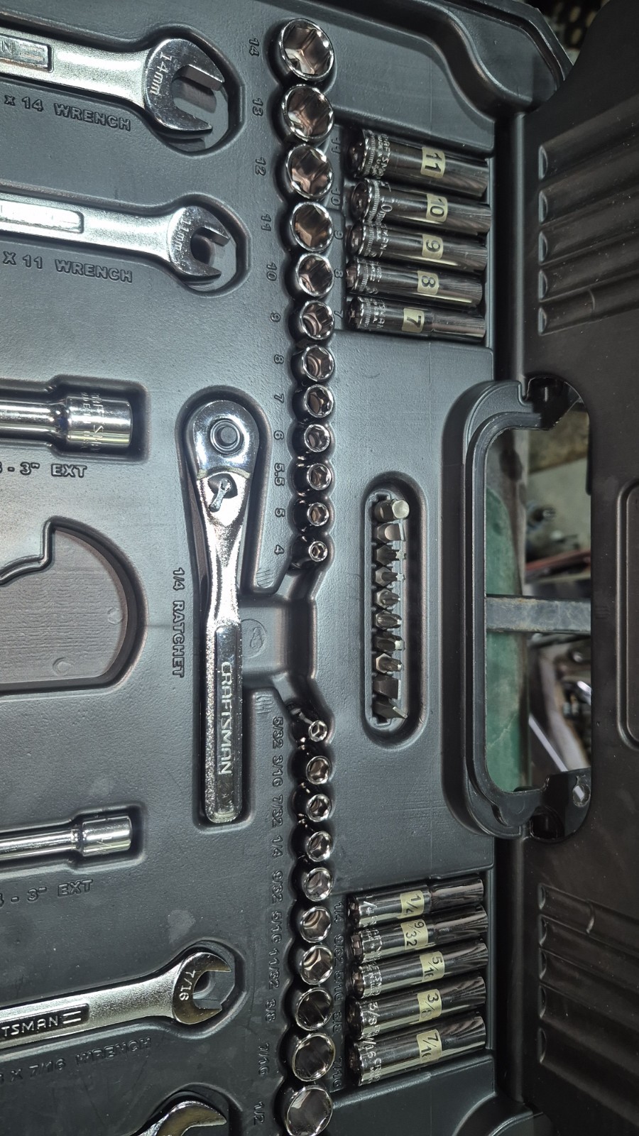 Complete Craftsman 34118 118pc Metric & SAE Socket Set 1/4″ 3/8″ 1/2″ Drive USA