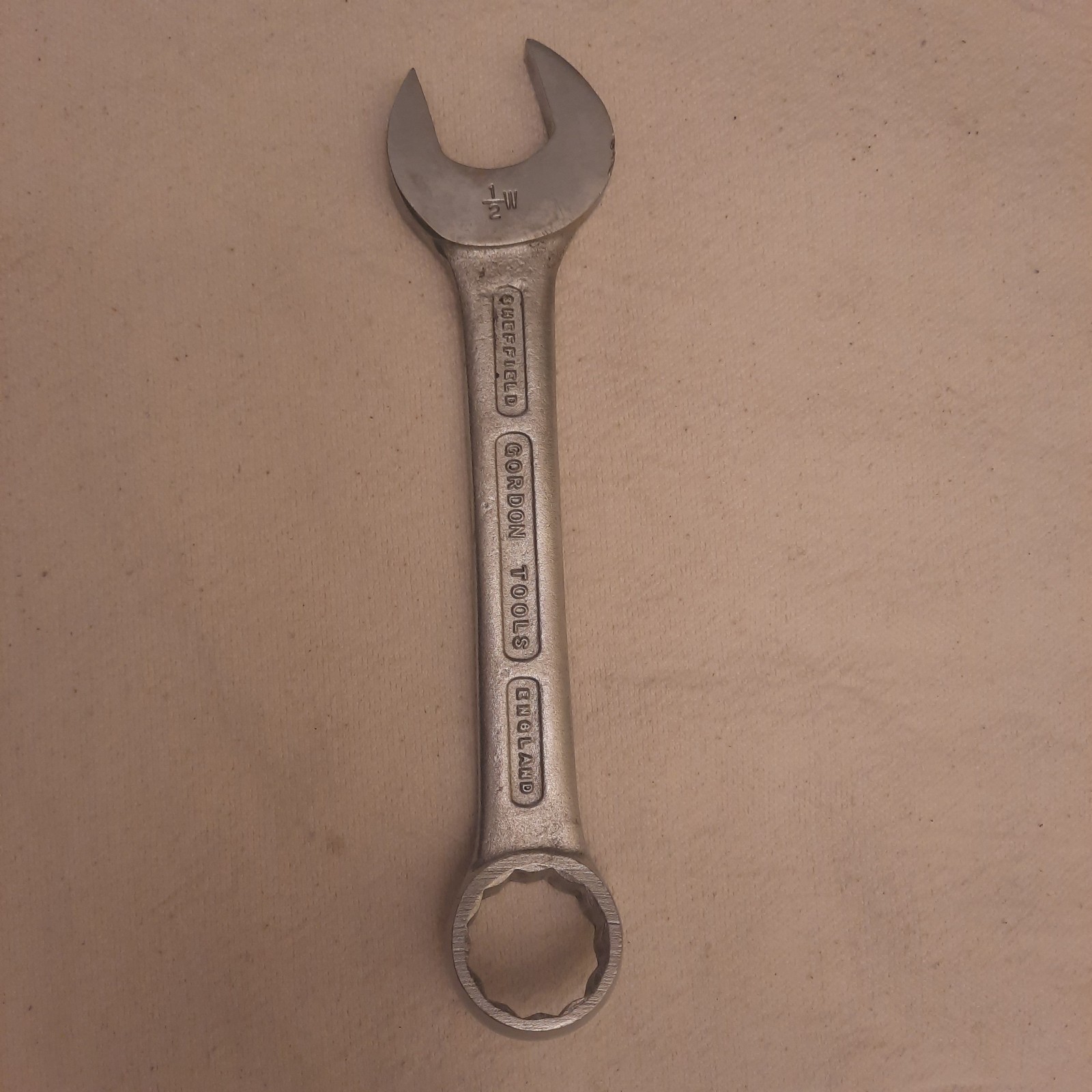 Vintage Gordon combination wrench/spanner 1/2W Sheffield England BSW. Great cond