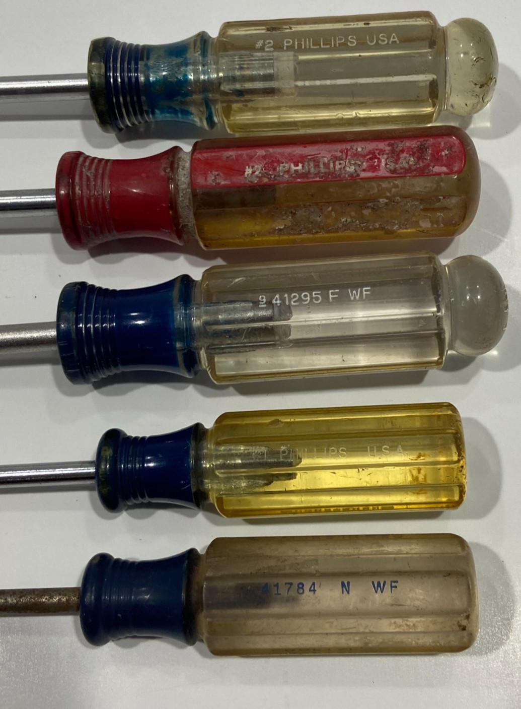 Vintage Lot of 5 Craftsman USA Screwdrivers Various Sizes All Phillips
