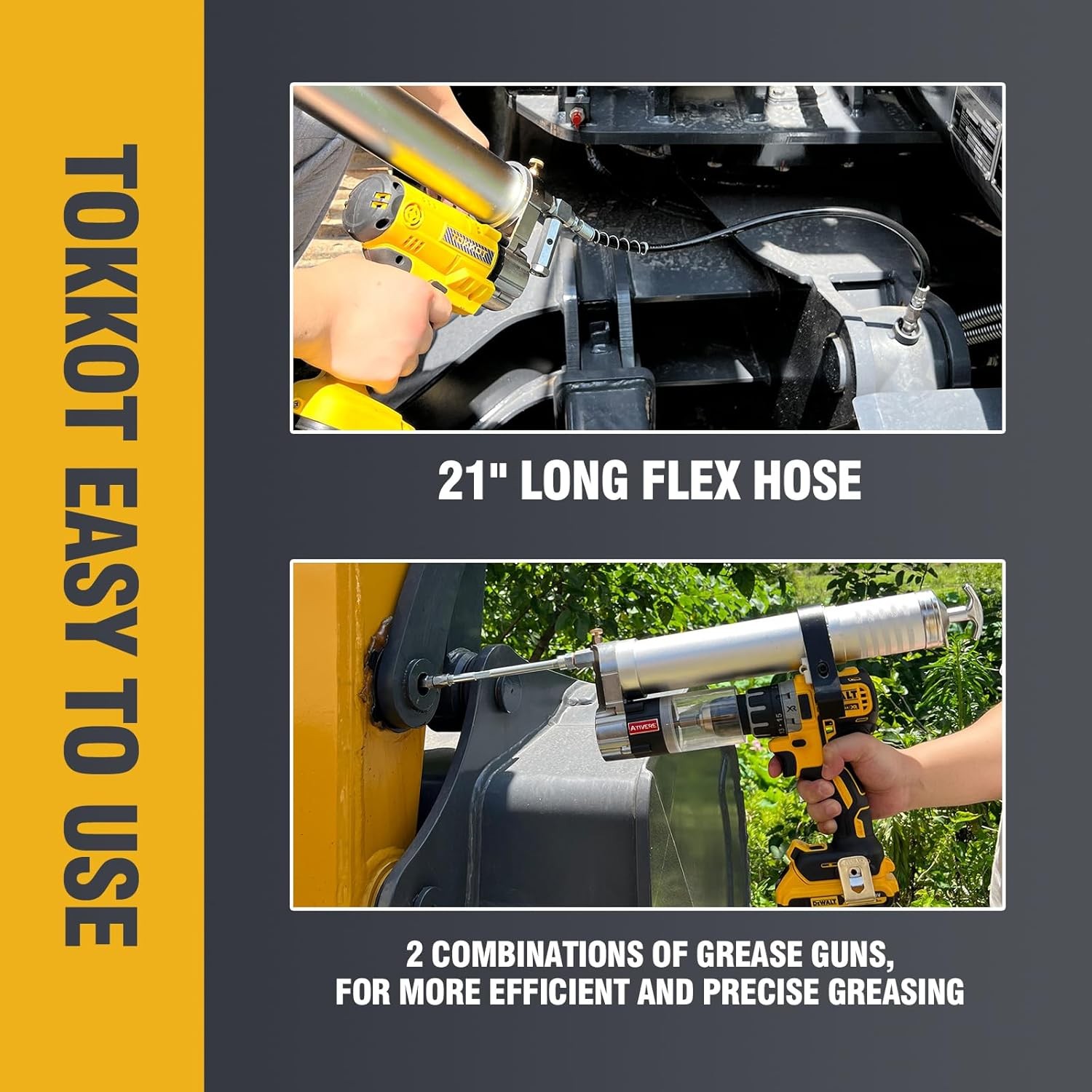 Electric Grease Gun–10,000 PSI Cordless Gun Kit with 2 2 Battery