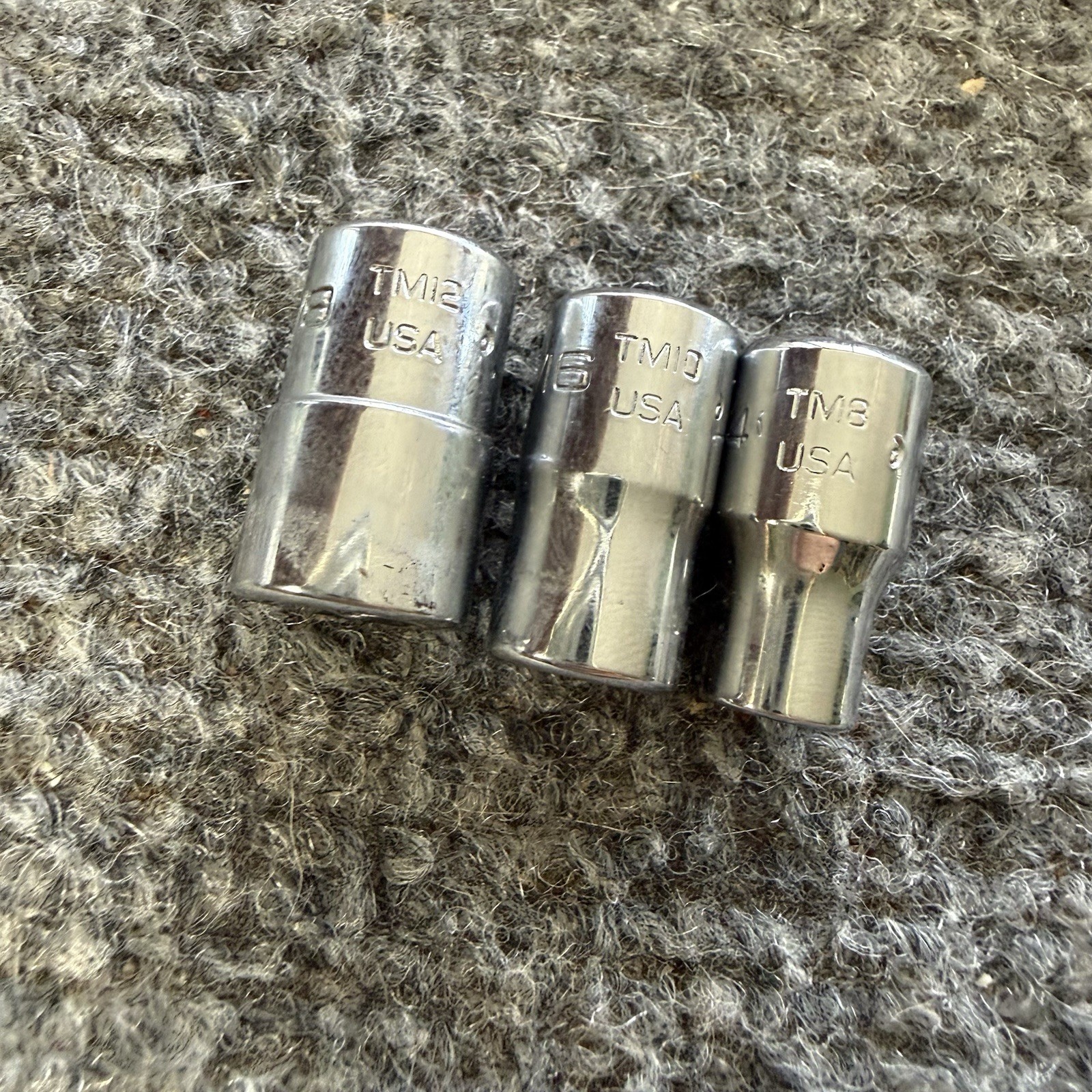 Snap-On 1/4” Drive Ratcheting Socket Set TM830 2” Extension, 3 Sockets & Ratchet