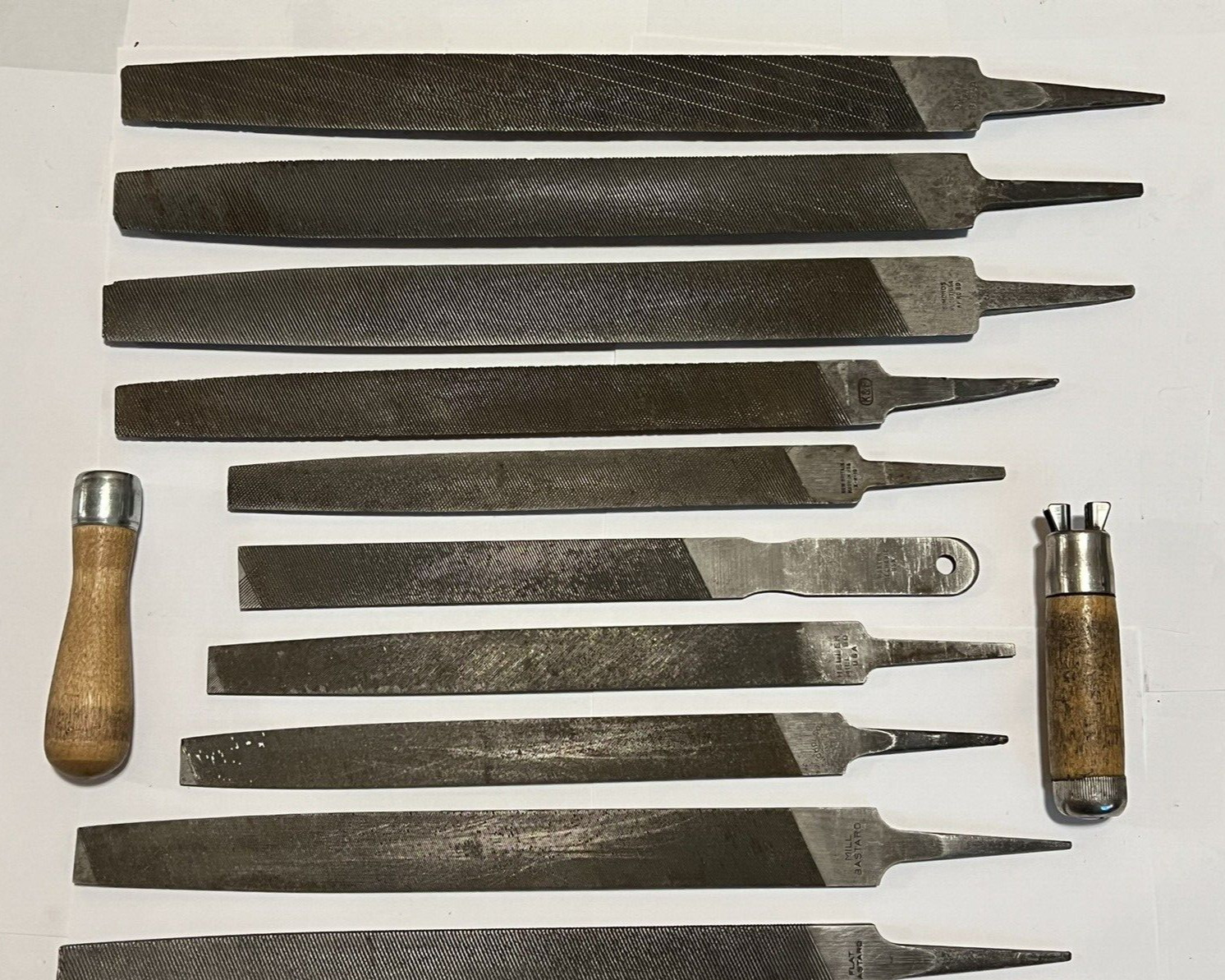 Vintage File set 12 pc Heller Nicholson New Britain Mill Flat Bastard Half Round