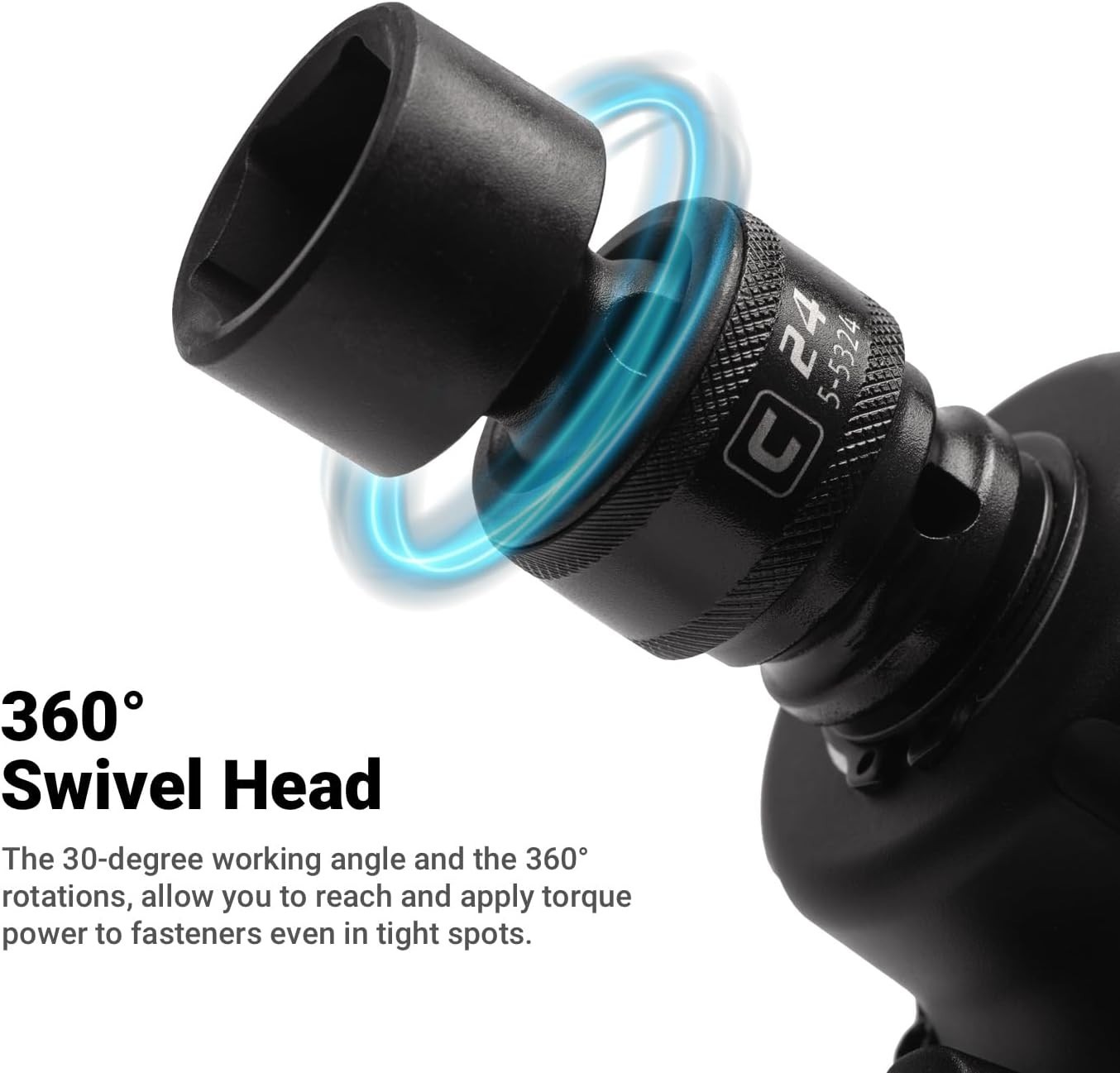 15mm 360-Degree Rotating Impact Socket – Precision Torque Power in Tight Spots