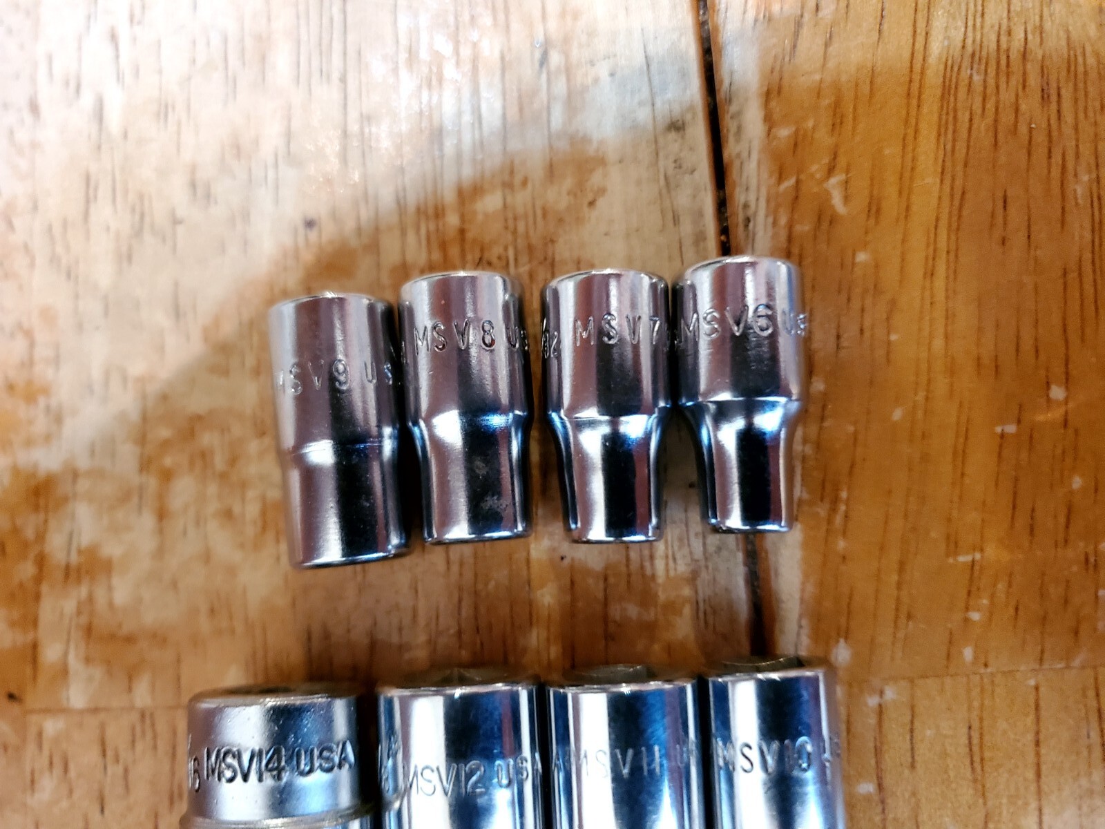 Snap On 1/4 Drive 3/16-7/16 6PT Shallow Sockets V Series Lot Of 8