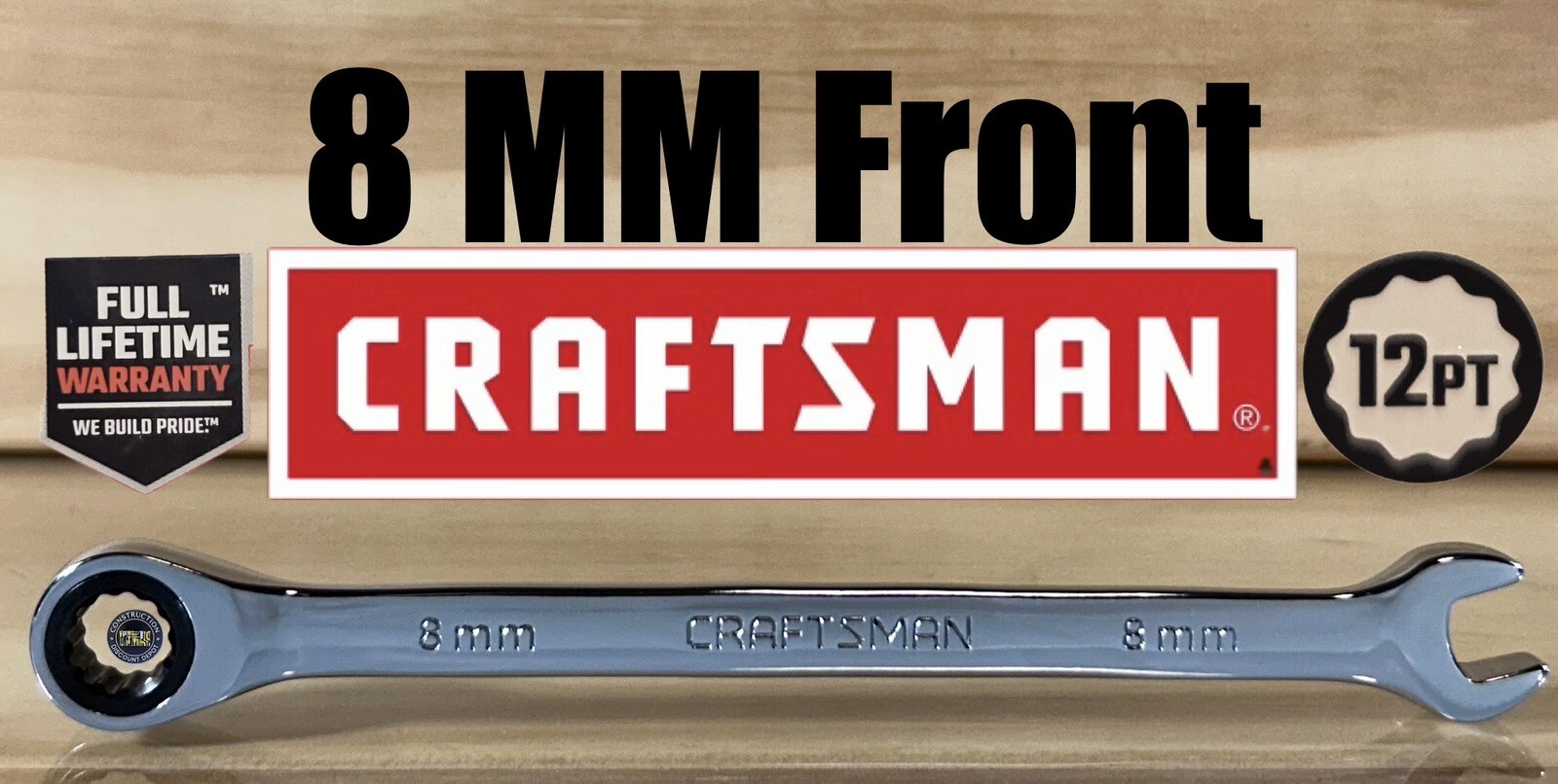 FREE SHIPPING New Craftsman 12pt Ratcheting Combination Wrench 8mm 42568