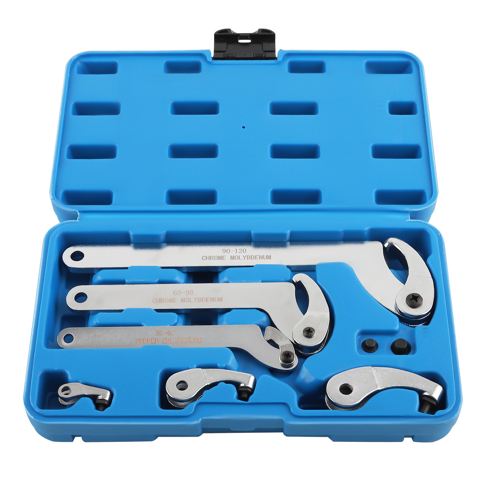 8Pcs Adjustable Hook & Pin Spanner Wrench Tool Set for Locking Nuts 35-120mm