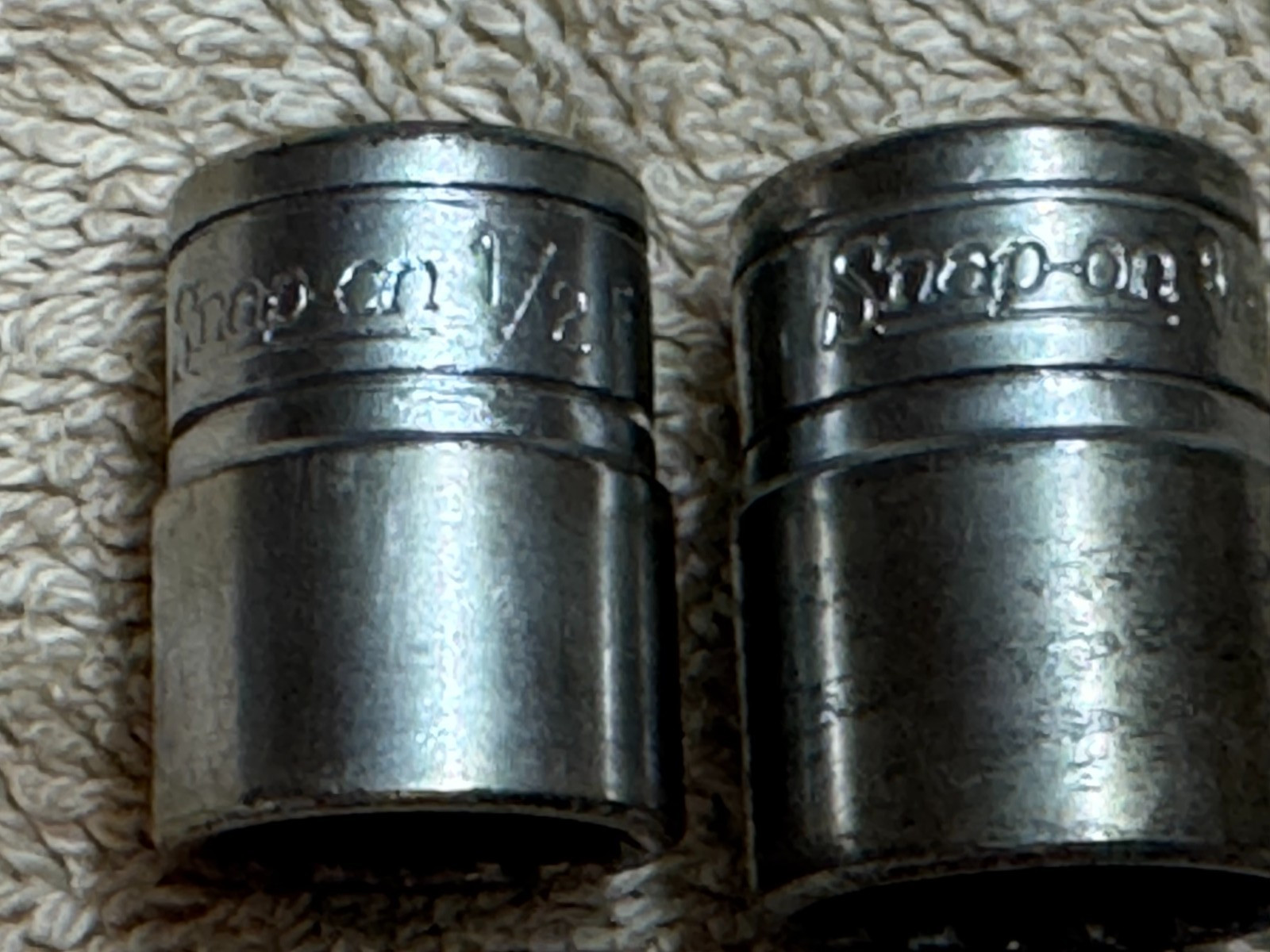 Snap On 3/8″ Drive 12PT SAE Shallow Chrome Sockets F161 1/2″ and F181 9/16″