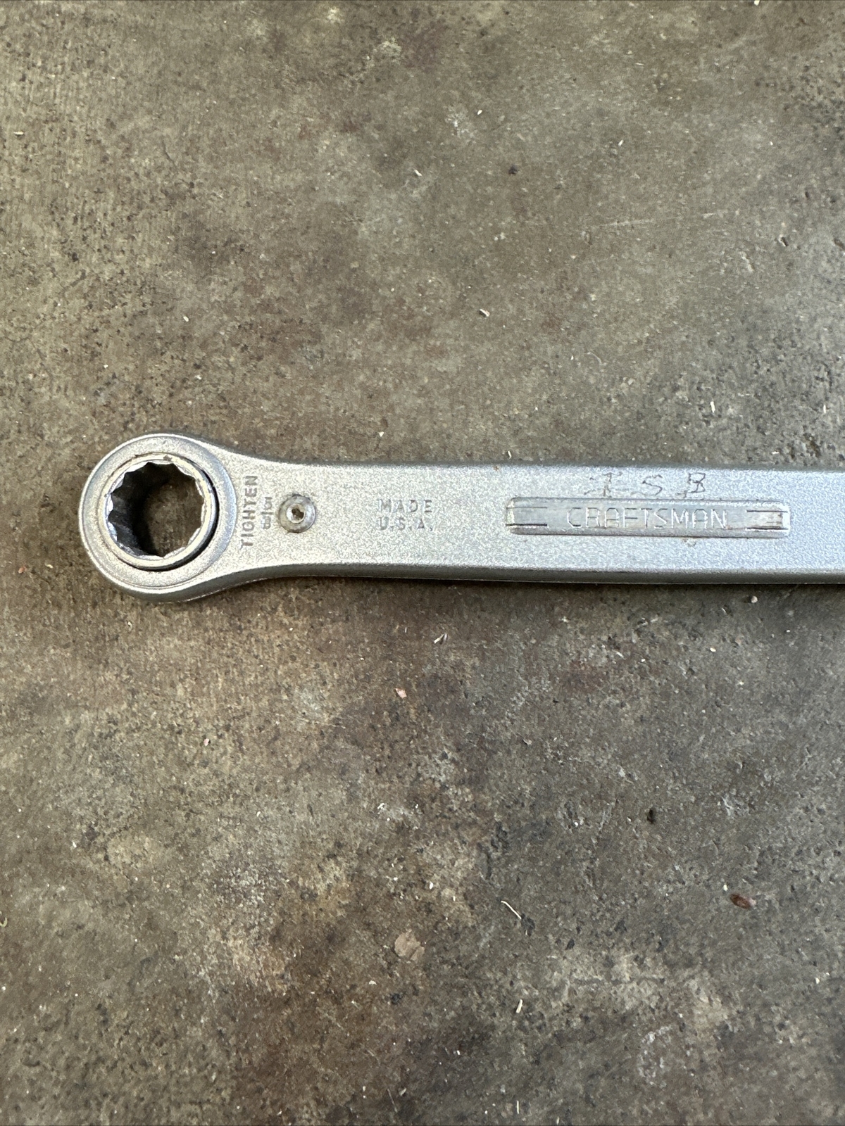 Craftsman 5/8″ x 3/4″ Box End Ratcheting Wrench Made in USA Vintage