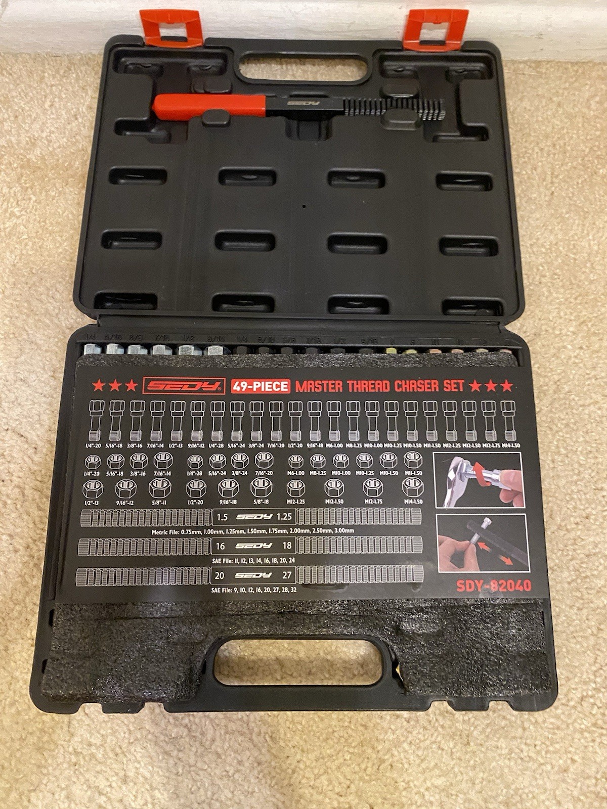 Sedy 49-Piece Master Thread Chaser Set SDY 82040 SAE & Metric Thread Repair Kit