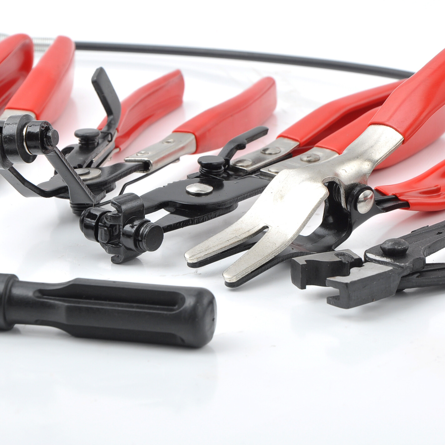 9PCS Hose Clamp Clip Plier Set Swivel Jaw Flat Angled Band Automotive Tool Set