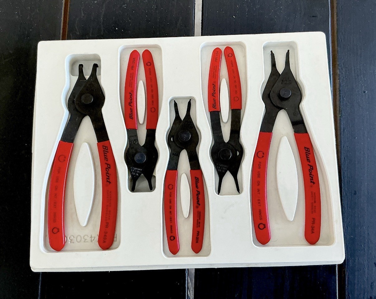 Blue Point PR Series Snap Ring Pliers Set 5 Pc Internal External USA w/ Tray