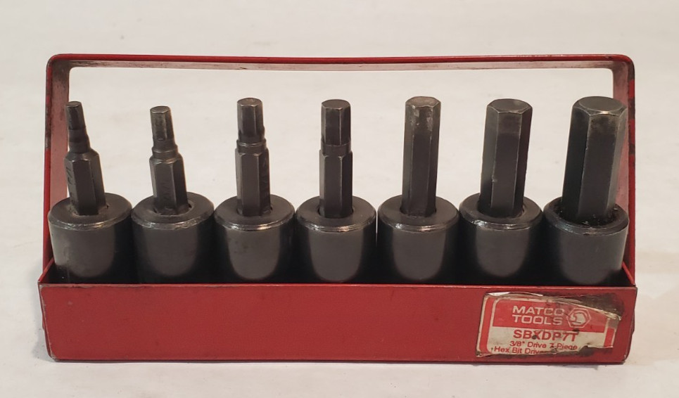 MATCO 7pc Hex Impact BXDP series Socket Set 3/8″ Drive SAE USA 1/8″-3/8″
