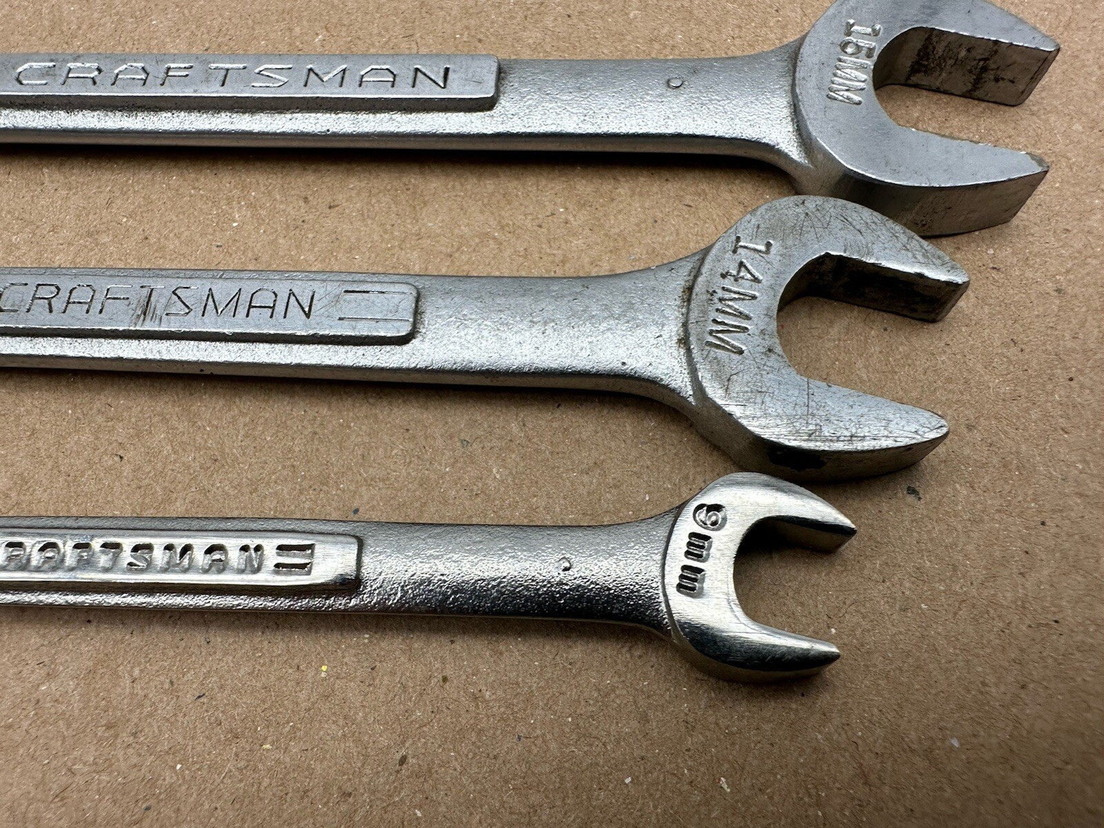 3 Craftsman Open End Metric Wrenches V44507/V44506/VV44503 7-9-12-13-14-15mm