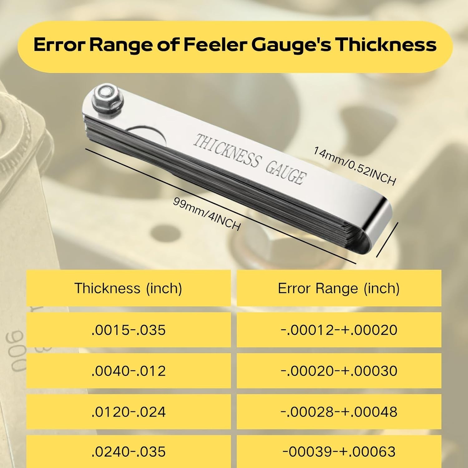 Feeler Gauge Set 2pcs Stainless Steel 32 Straight 16 Offset Blades SAE Metric